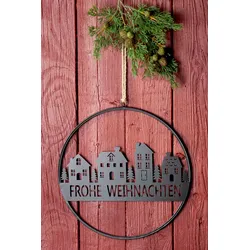 Deko Hänger Winterdorf ""Frohe Weihnachten""