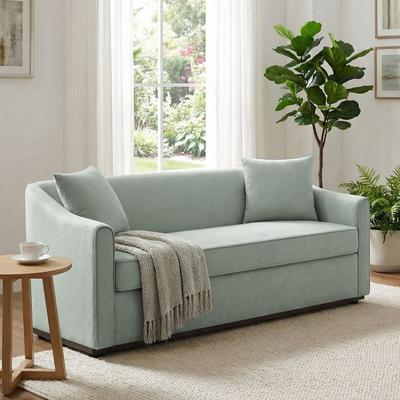 "Modern 3-Seater Sofa 75.78"" Sofa Couch Upholstered Sofa With Throw Pillows"