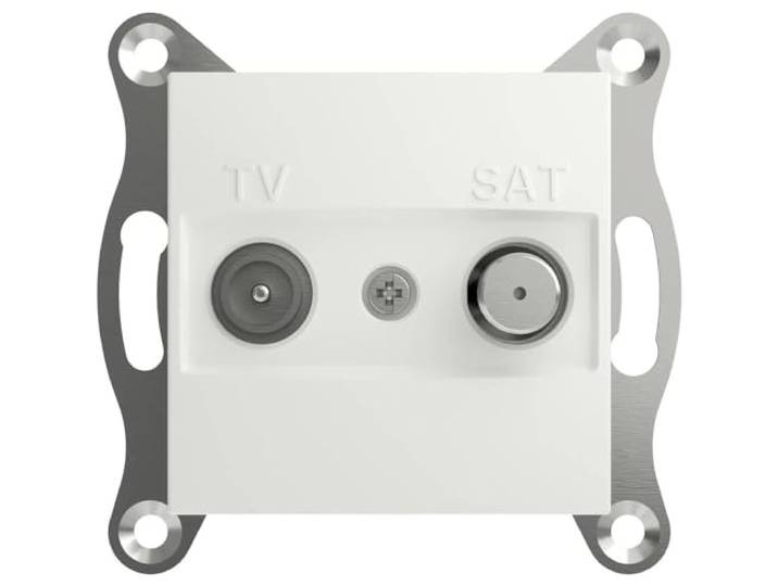 Schneider Electric Asfora TV-SAT-aansluiting, TV-SAT-aansluiting, inbouw, 1dB, IEC+F, wit, artikelnummer EPH3470121D