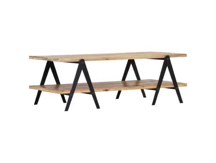 HKLGBVCR Couchtisch, Massivholz, Mangobaum, 115 x 60 x 40 cm, 2 Ebenen