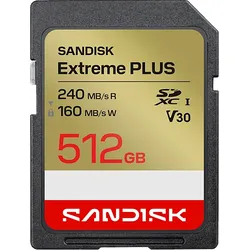 SANDISK EXTREME® PLUS SD UHS-I-KARTE, Speicherkarte, 512 GB, 240 MB/s