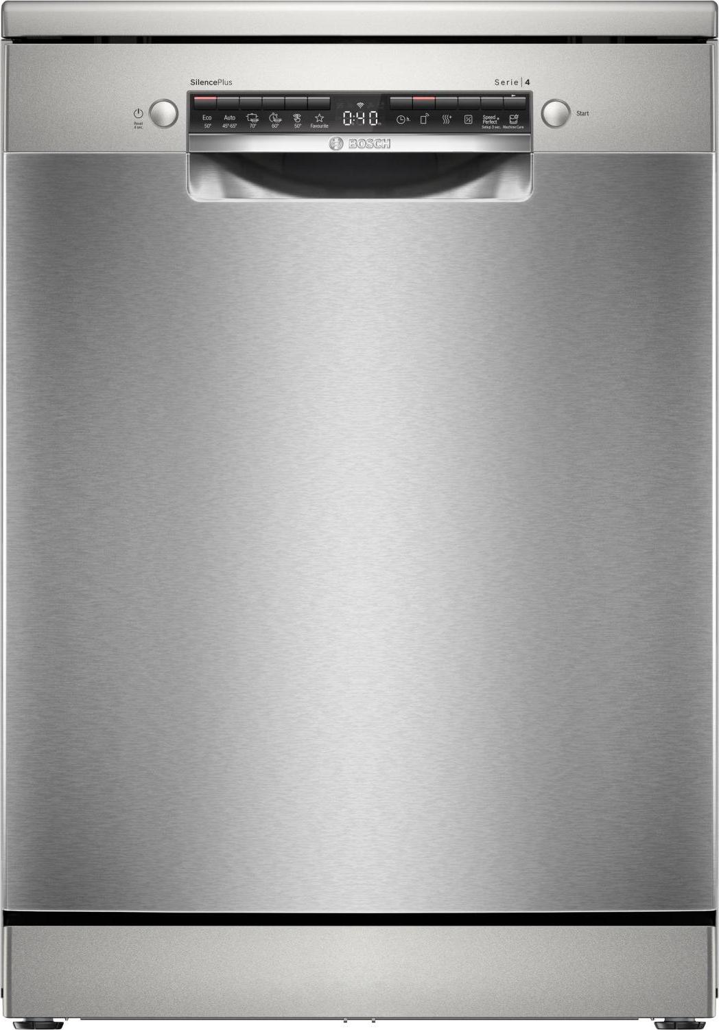 Bosch Serie 4 SMS4ECI27E, Freistehend, Standardgröße (60 cm), Edelstahl, Silber, Tasten, 1,75 m