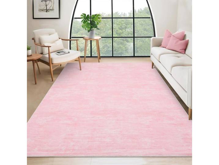 Tapis Moderne - LUNSY - Tapis lavable pour salon à poils courts - Rose - 160 x 230 cm
