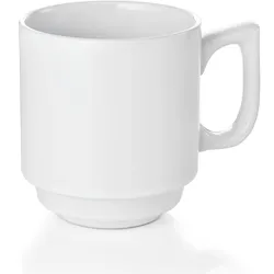 60x Becher Tasse, 250 ml, weiß, Porzellan, Kaffeetasse