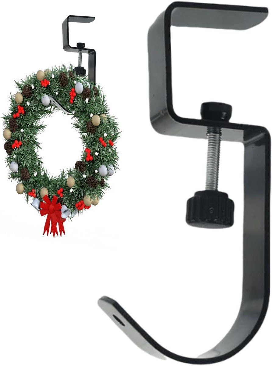 Zwarte Open Haard Haken - Kousenhouders voor Decoratie - 11 cm