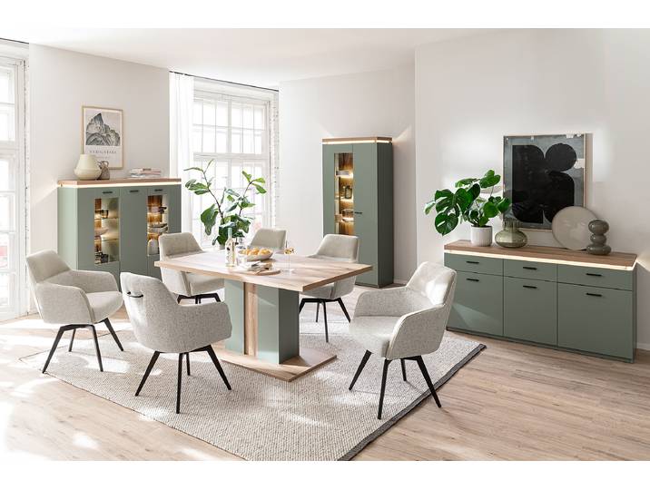 Vitrine 88 x 197 x 38cm Vert/Couleur sauge
