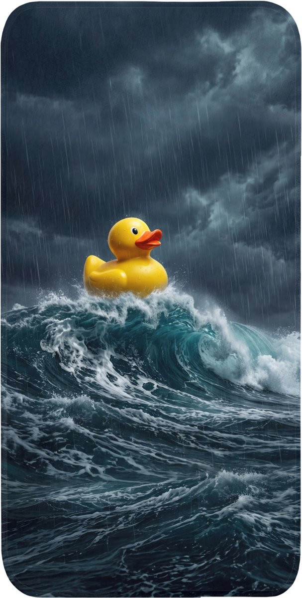 Badeend Storm Antislip Badmat met Golven - 60 x 120 cm
