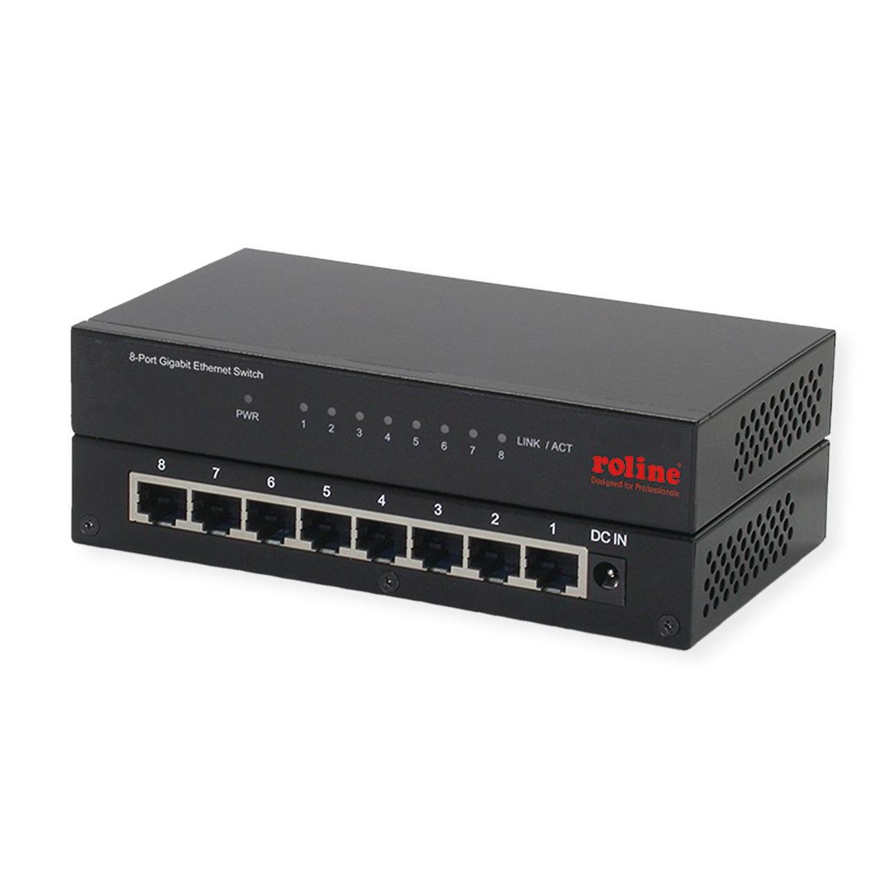 Roline Gigabit Ethernet Switch (8 Ports) (21.14.3521)