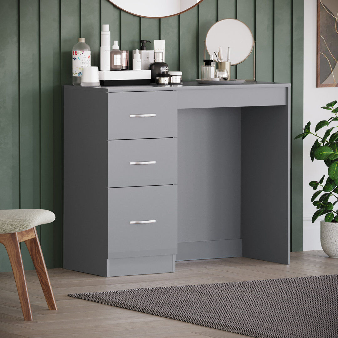 Zipcode Design Castleford Dressing Table Grey 79cm H X 93cm W X 38cm D