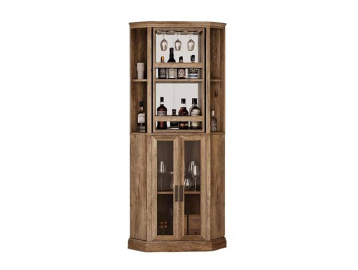 XPJYUA Eck Barschrank Weinschrank mit drehbaren Spirituosenregalen Hausbar