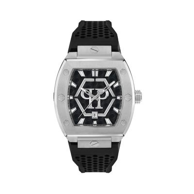 Luxusuhr PHILIPP PLEIN "Hexagon", schwarz (0270, schwarz, silber), Armbanduhren, Herren