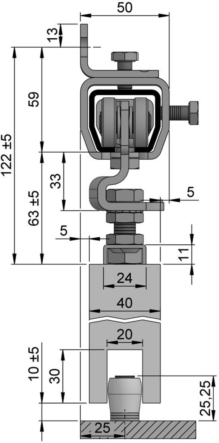 HELM WOELM, , 300, Wandmontage 200kg, 2000mm (SP300W001200212000)