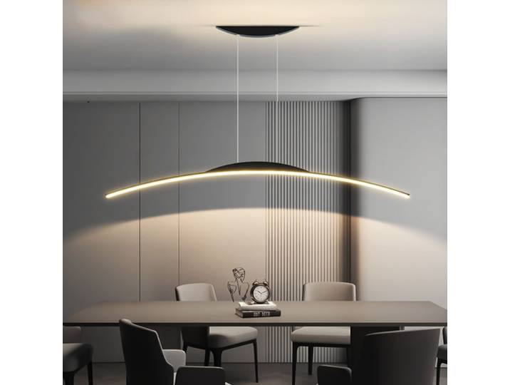 Lustre LED moderne pour salle à manger cuisine Bar salon chambre plafond suspension lampe noir Design Simple lustre lumière