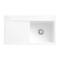 33511FKG Subway Style 50 Flat Snow White Keramikspüle Handbetätigung flächenbündig 50cm Unterschrank