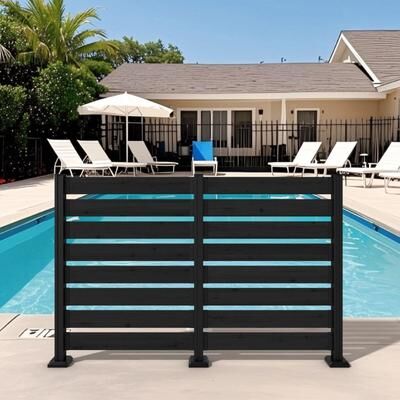 VEIKOUS Versatile 4-Sided Wooden Privacy Panels, L-Shape or Straight Line Fence for Garden, Pool, AC Unit, and Trash Enclosure