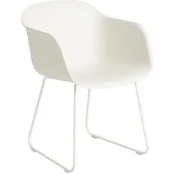 Muuto Fiber Armchair, sled base, natural white / weiß