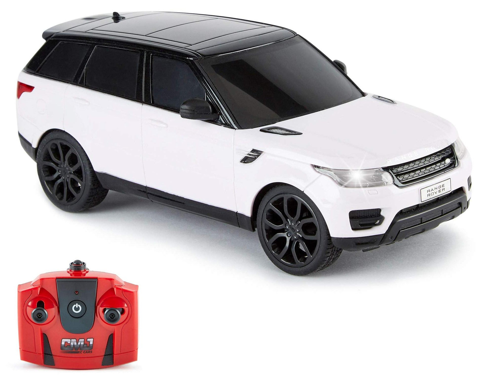 CMJ RC Cars Range Rover Sport op afstand bestuurbare auto, schaal 1:24, met LED-verlichting, wit