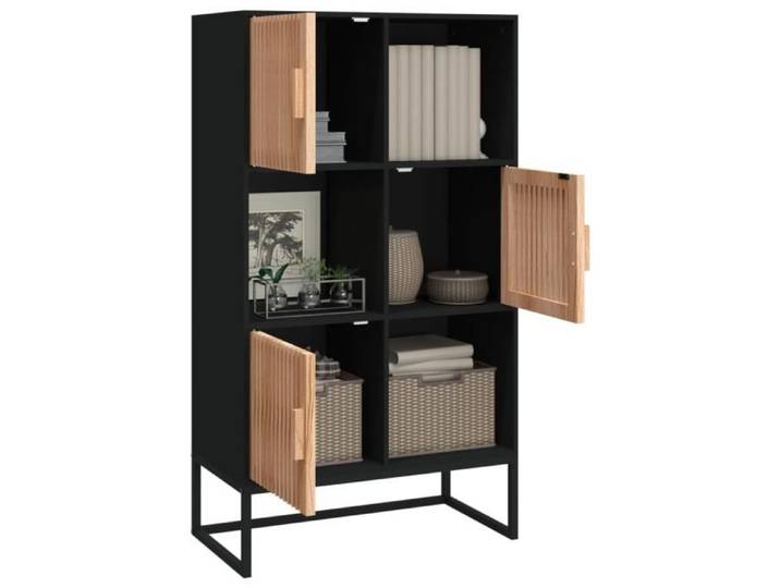 Buffet haut - FYDUN - A352137 - Noir - Bois d'ingénierie - 3 portes - Style scandinave