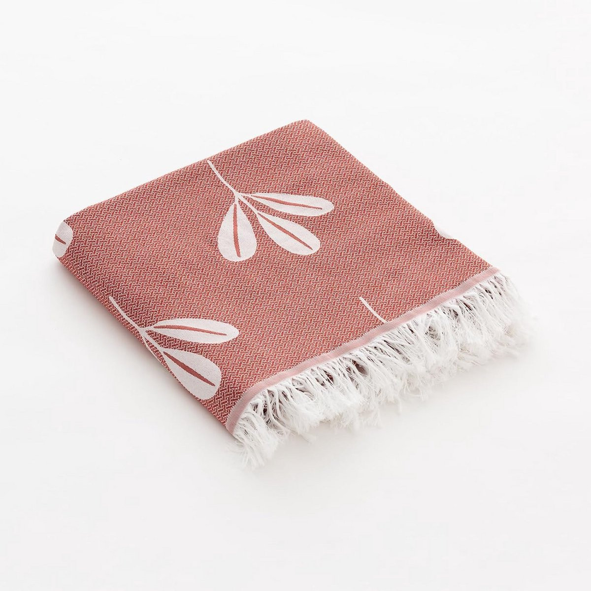 Fouta Strandlaken Pareo Lichtbruin met Bloemenpatroon 90 x 180 cm