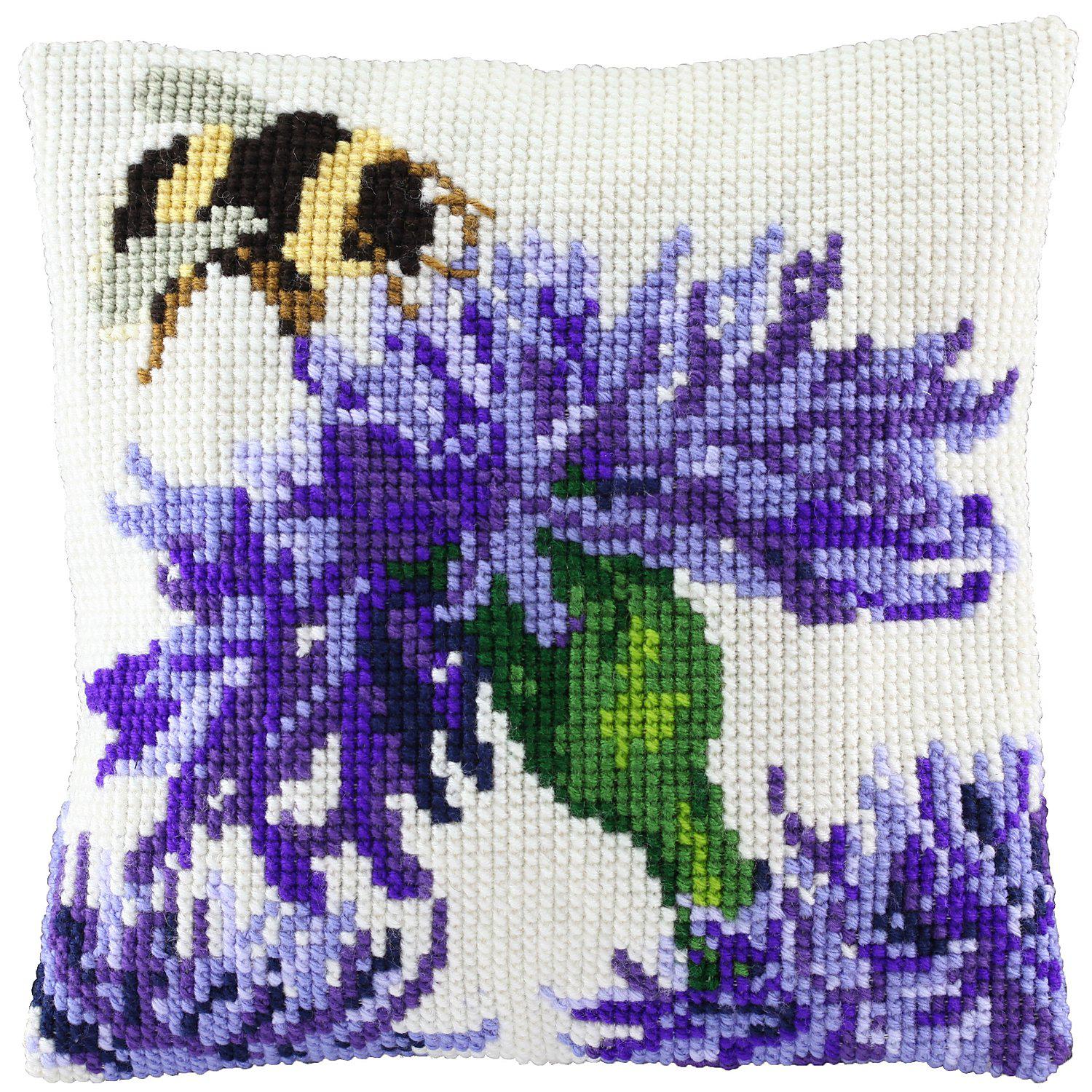Kreuzstichkissen "Hummel & Blume"