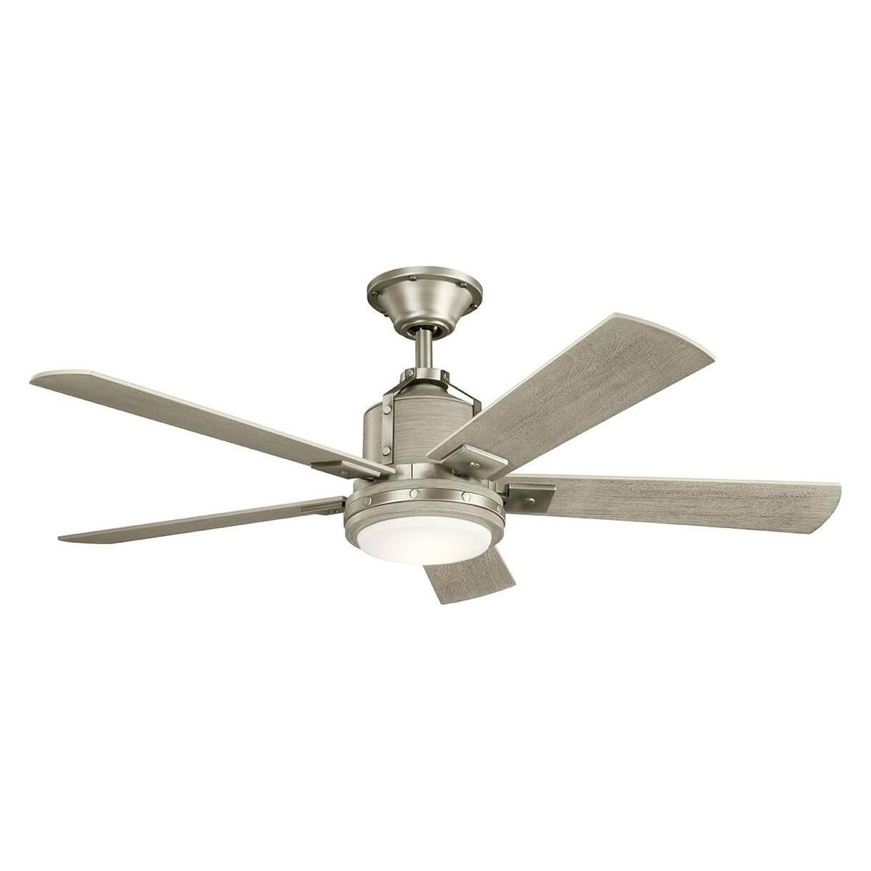 Elstead Lighting Colerne leiser Deckenventilator mit LED Licht Ø132cm Holz + Fernbedienung (37.50 dB) (KLF-COLERNE-52-BN)