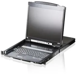 ATEN CL5800N FR Dual Rail 19"-LCD-Konsole, 19" 1HE (PS/2-USB, VGA) FR-Layout