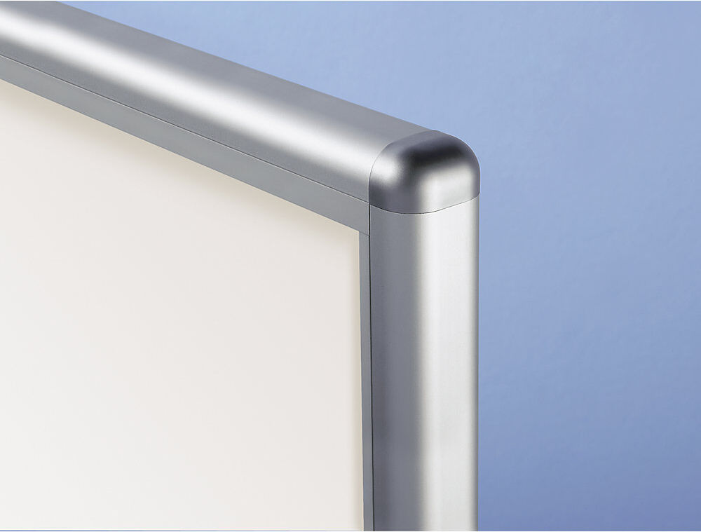 Schaukasten, Alu-Rahmen, Schiebetüren, 21 x DIN A4, BxHxT 1540 x 970 x 50 mm, Rahmen gerundet eurokraft pro