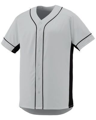 Augusta Sportswear 1660 Athletic Slugger Jersey T-Shirt in Silver/Black size 2XL   Polyester