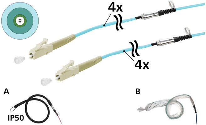 Metz Connect Câble universel 4 x OM3 LC-LC 100 m 152U045JJ5100G (152U045JJ5100G)