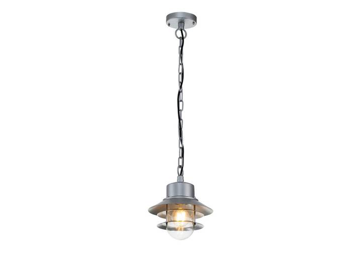 Elstead Lighting Aussenhängeleuchte, Silberfarben, Metall, Glas, 37.5 cm, Europäischer Sicherheitsstandard, Schutzklasse I (Erdungsanschluss), CE, Lampen & Leuchten, Aussenbeleuchtung, Aussenleuchten