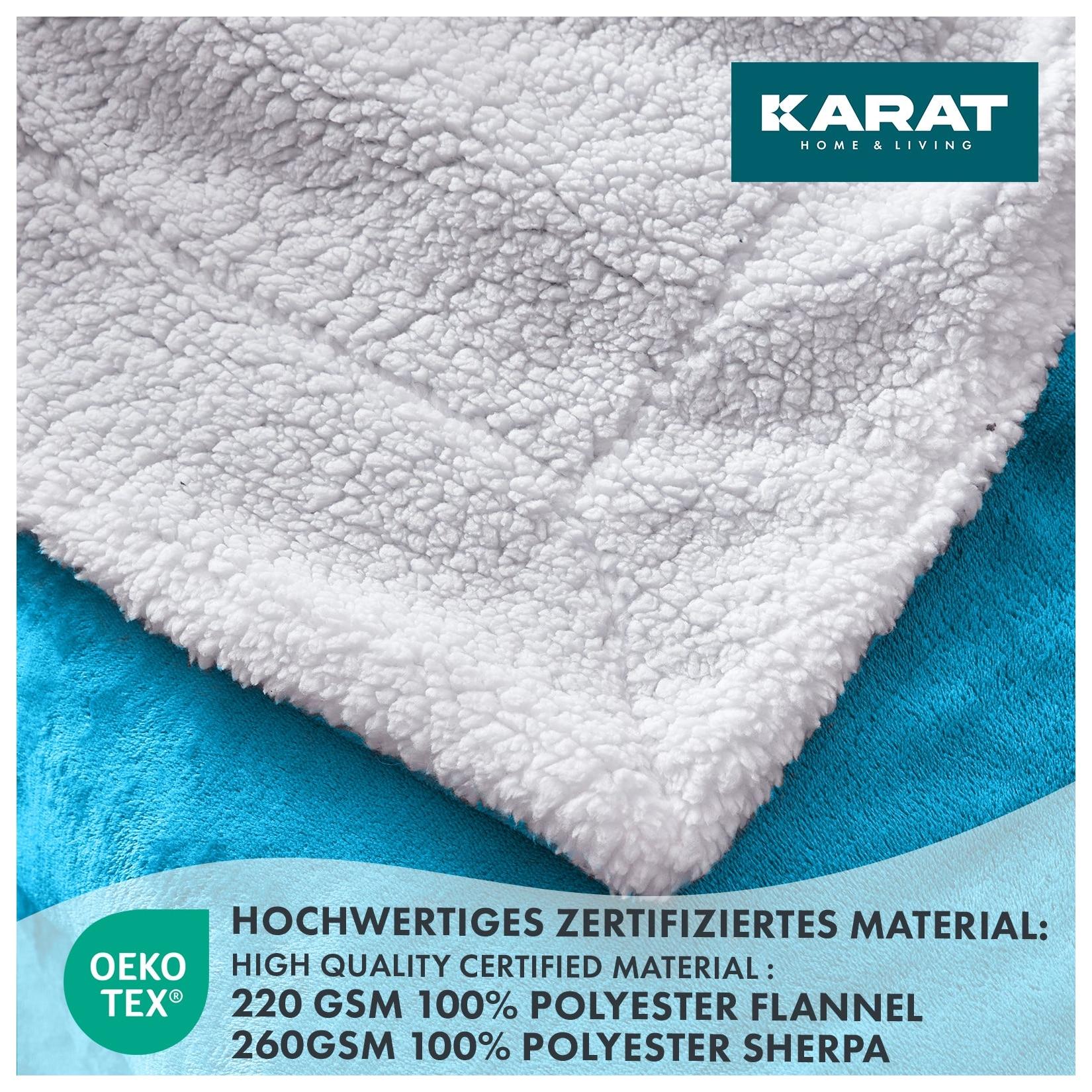 Karat homeliving Kuscheldecke Glory Doppelseitig Himmelblau