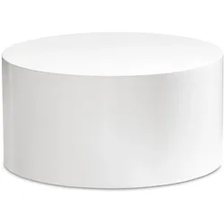 KADIMA DESIGN Couchtisch MONOBLOC 60x60x30 cm Weiß Hochglanz, Design Wohnzimmertisch Rund, Lounge Sofatisch Schlicht, Kaffeetisch