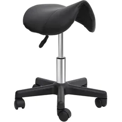 ROLLHOCKER Höhenverstellbarer Drehhocker Arbeitshocker mit Rädern Kunstleder