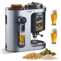 VEVOR Automatische Bierbrauanlage 13 L, 1500 W Bierbraumaschine, All-in-One-Heimbrauanlage mit Maische- und Kochvorrichtung, Innentank aus Edelstahl 304, DIY-Bierbrauen