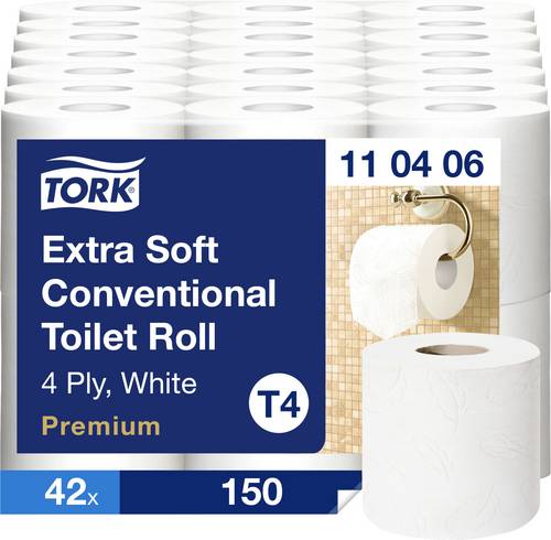 TORK Toilettenpapier T4-System Kleinrollen Toilettenpapier 4-lag T4 110406 Anzahl der Lagen: 4 lagig 42St.