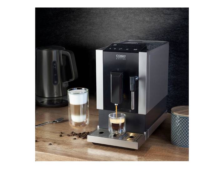 Caso Kaffeevollautomat Café Crema One, Praktische Sensor-Touch Steuerung, Edelstahl-Kegelmahlwerk