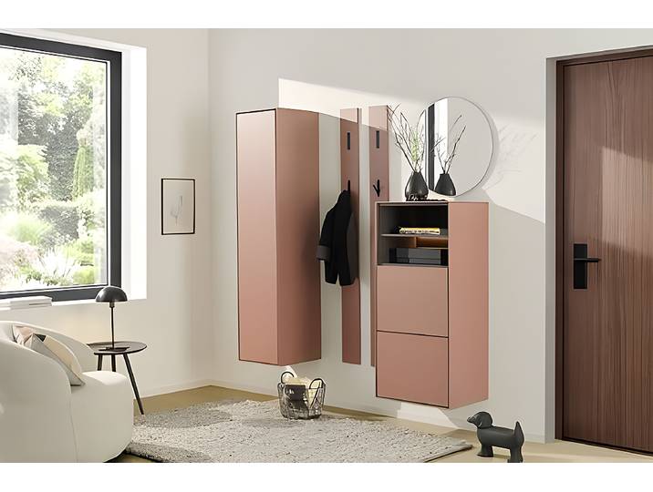 Armoire d'entrée Reno 42 cm 42 x 170 x 41cm Marron/Rouge rouille