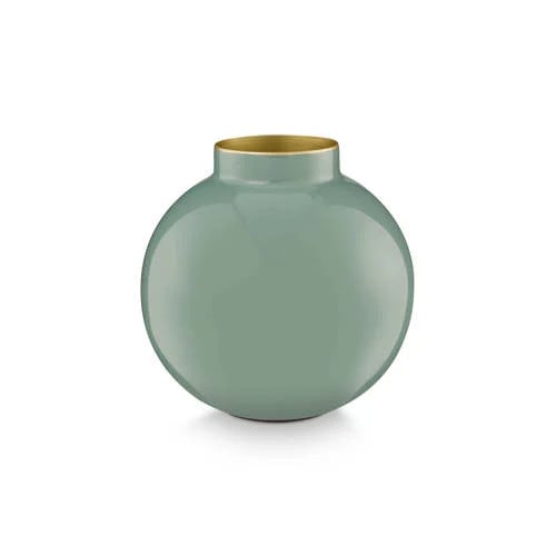 Pip Studio metalen vaas groen Hoogte: 17 cm