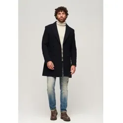 Superdry für Herren. M5011885A Town Merchant Store marineblauer Mantel (S), Lässig, Wolle, Langarm