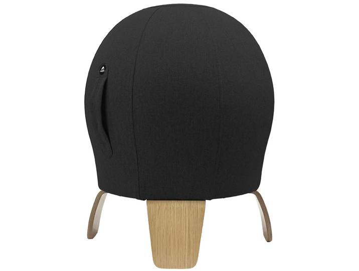 Alba Ballon Pouf LOONA Ergo Noir pieds Bois