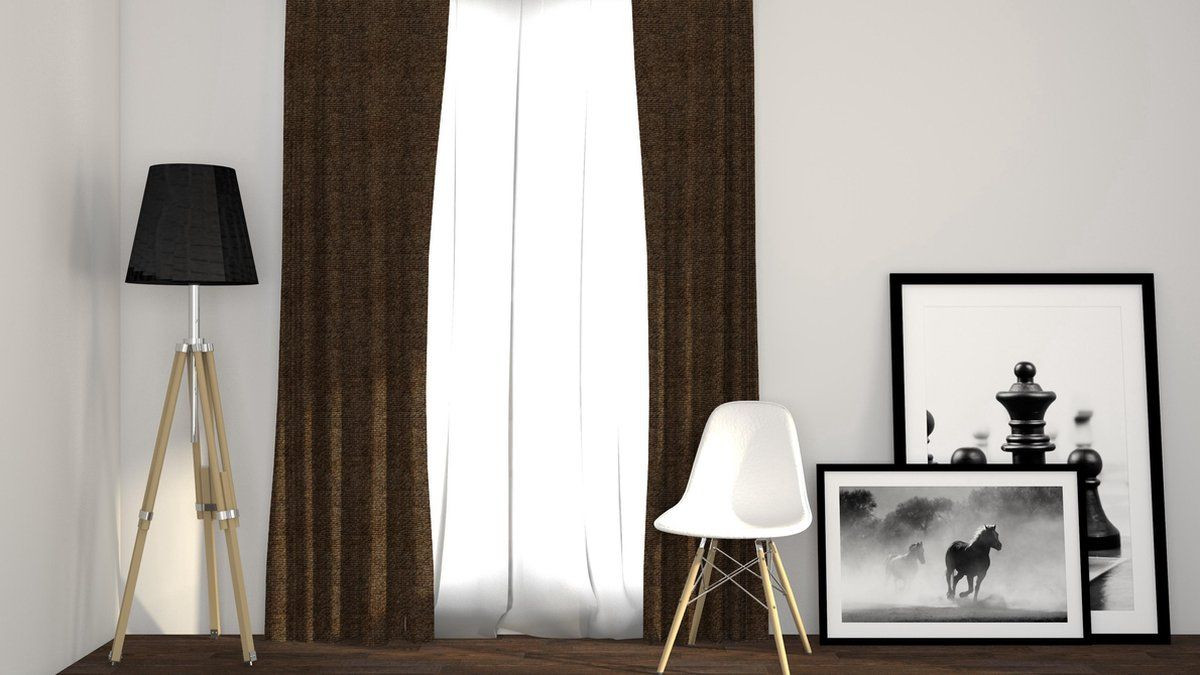 Larson Luxe geweven blackout gordijn - Chocoladebruin - 150 cm x 250 cm