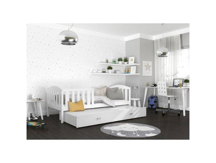 Lit Gigogne Teo 90x190 matelas inclus Blanc - blanc