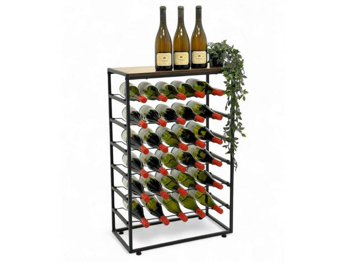 DanDiBo Weinregal Metall Freistehend 30 Flaschen, Schwarz, 59x88x30 cm, Weinregale