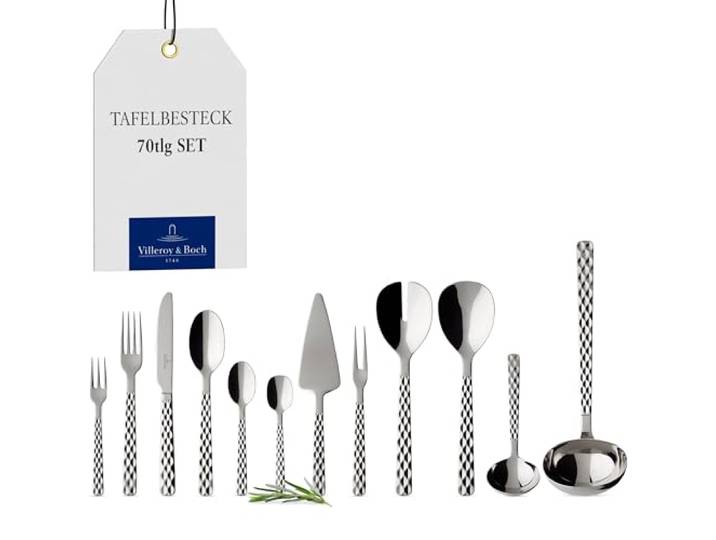 Villeroy und Boch Boston Tafelbesteck für bis zu 12 Personen, 70-teilig, Edelstahl