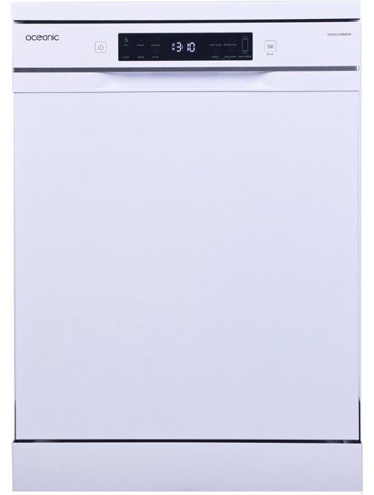 Geschirrspüler, freistehend, OCEANIC OCEALV1444DW, 14 Maßgedecke, Induktionsmotor, Breite 60 cm, sehr leise (44 dB), weiß