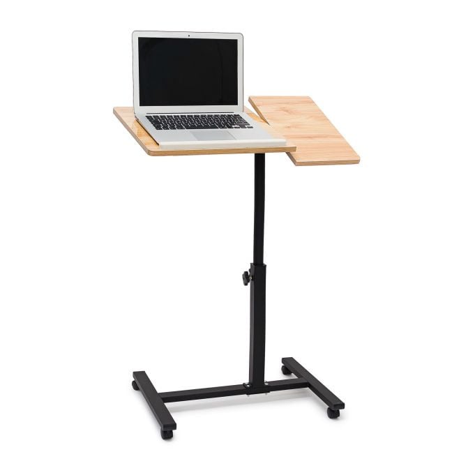Relaxdays Laptoptafel op wieltjes met verstelbaar en kantelbaar blad