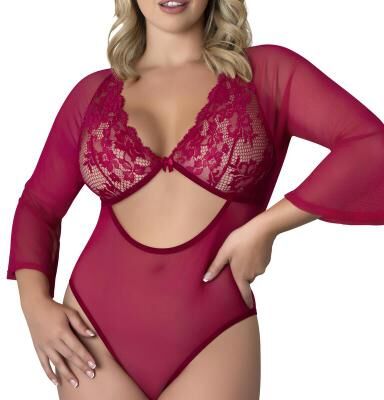 Magic Silk Black Cherry 3/4 Sleeve Playsuit