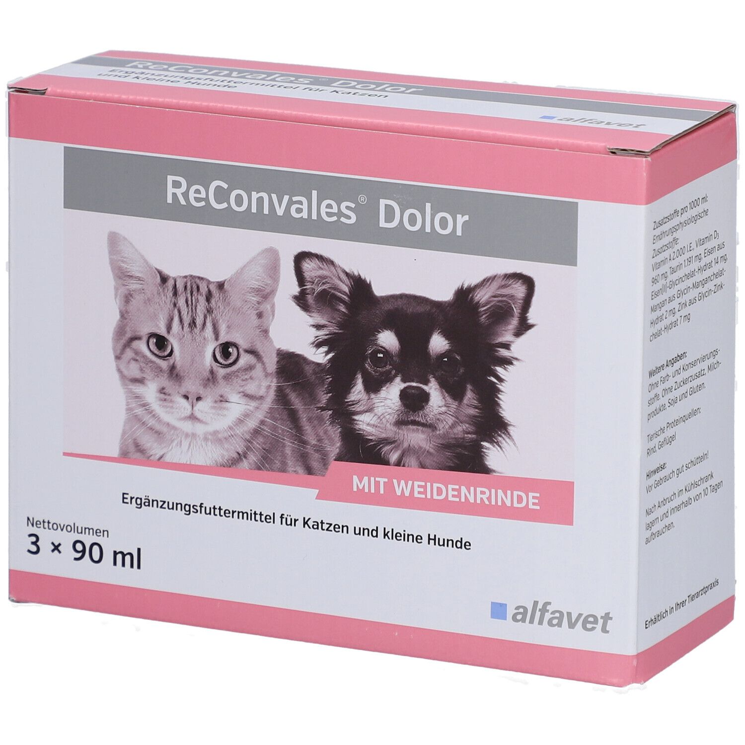 Reconvales Dolor Erg.Futterm.flü.f..kl.Hund/Katze 3x90 ml Flaschen
