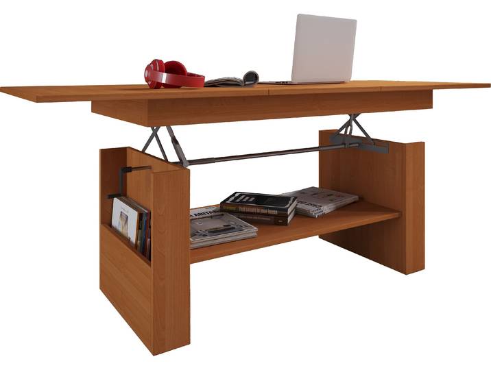 Couchtisch VCM Holz Couchtisch Kobila höhenverstellbar ausziehbar , braun (buche), B:115cm T:58cm, Tische, Couchtisch