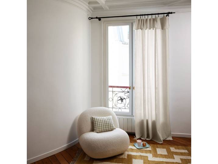 Rideau en coton beige 145x280 cm
